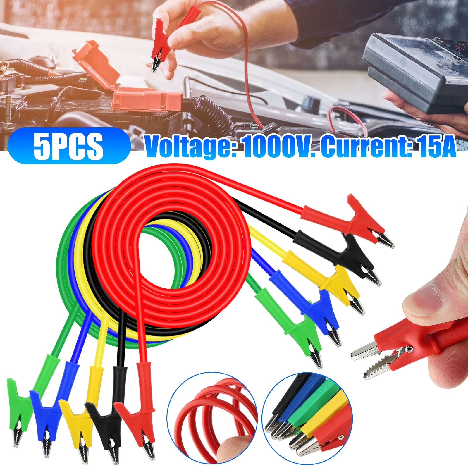 5 peças qualidade 3.3 pés/1m c - Crocodile Clip Set avaliação e preço