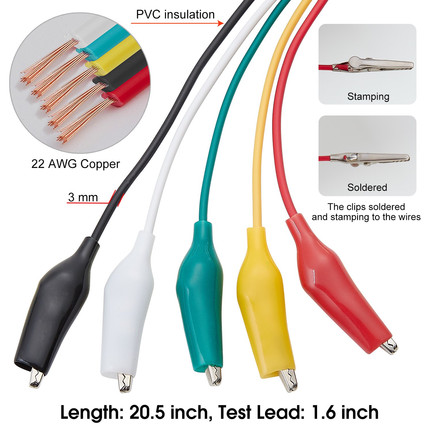 10 pçs 50cm 35mm clipes de jac - Crocodile Clip Set avaliação e preço