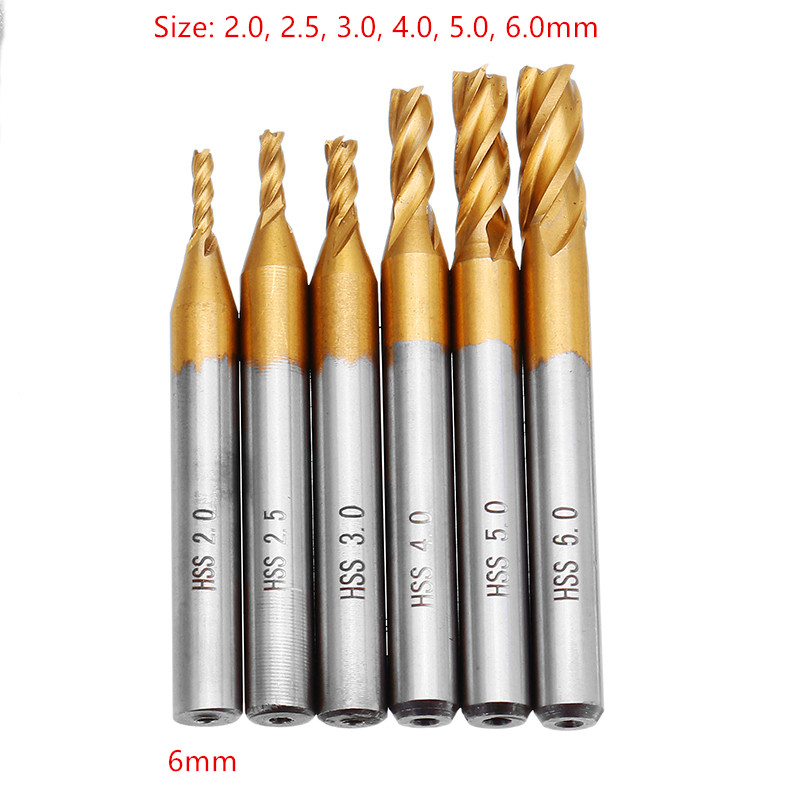4 flautas fresas hss titânio f - Diy Cnc Router Electronics avaliação e preço